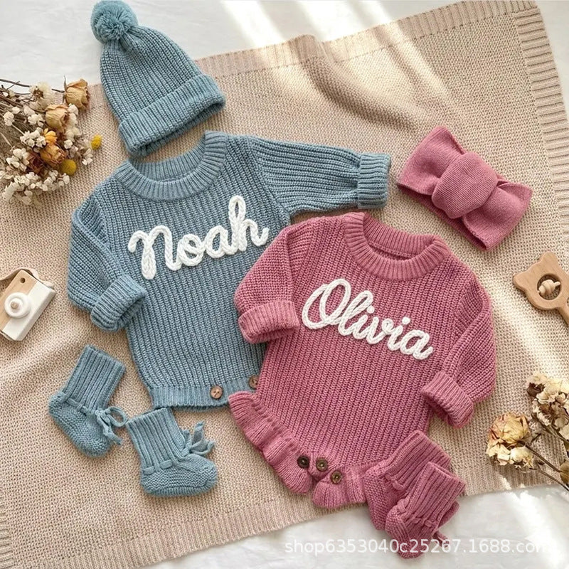 Personalized Baby Bodysuit with Custom Name Embroidery