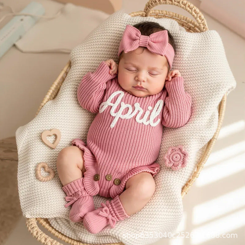 Personalized Baby Bodysuit with Custom Name Embroidery