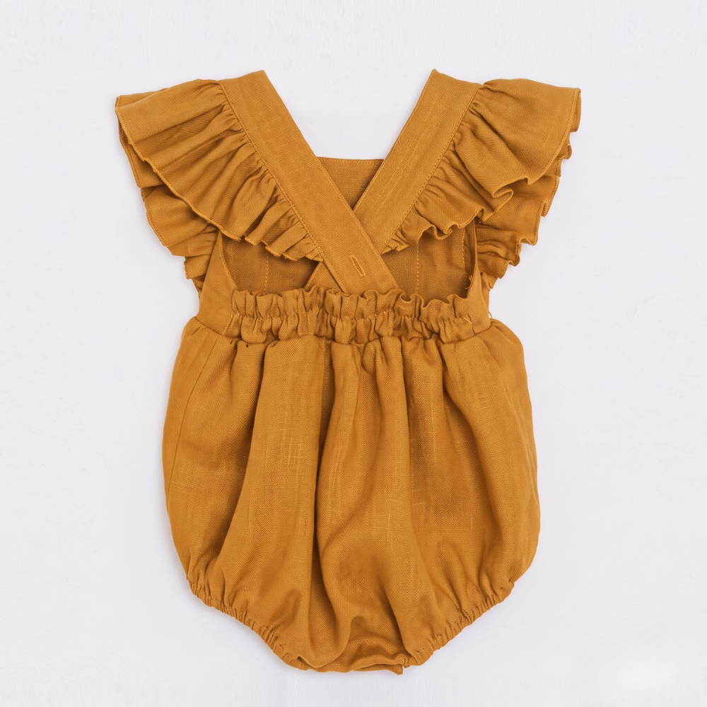 Baby Girl Strawberry Romper | Smocked Summer Bubble Romper  | Ruffle Flutter Sleeves | Newborn Gift